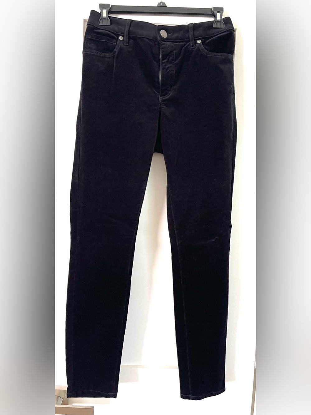 LOFT Black Curvy Skinny Velvet Jeans